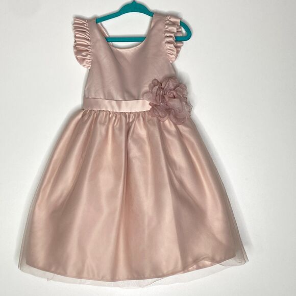 New Btween Occasion Pink Satin Tulle Formal Dress Baby Toddler Girl's Size 4T - Picture 1 of 8